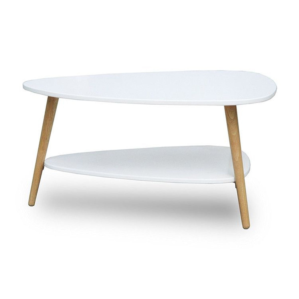 Masuta cafea moderna cu raft alb 90x67x45 cm