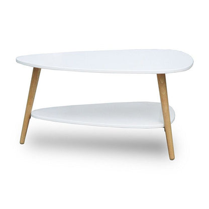 Masuta cafea moderna cu raft alb 90x67x45 cm