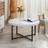 Masuta cafea rotunda moderna alba 80x45 cm MDF metal