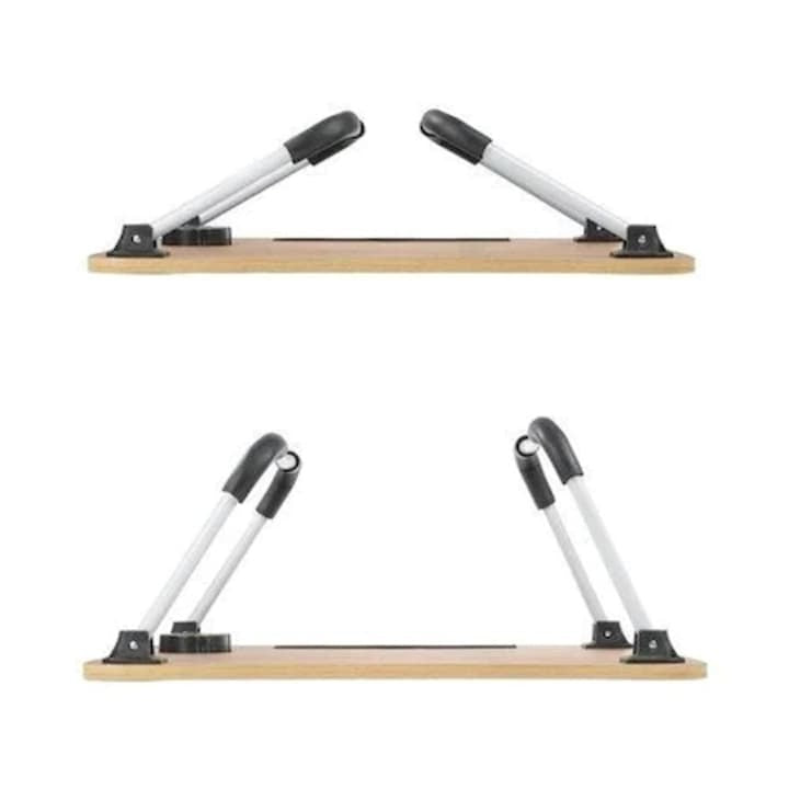 Masuta Laptop Pliabila Multifunctionala din Lemn cu Suport Pahar