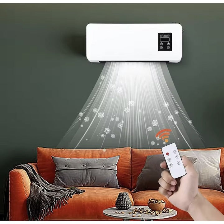 Mini aer condiționat portabil cu răcire & încălzire, telecomandă – Silențios, montaj pe perete