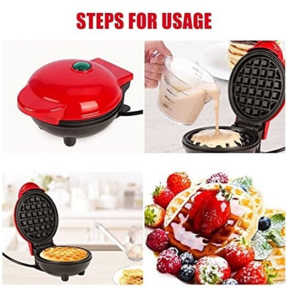 Mini aparat de făcut vafe/gofre – înveliș antiaderent, protecție supraîncălzire, indicator luminos