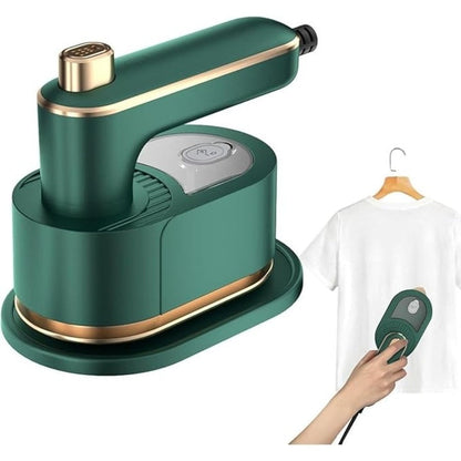 Mini fier de călcat portabil pliabil – 40W, abur vertical/orizontal, rezervor 50ml, verde