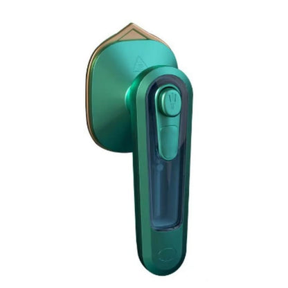Mini fier de călcat portabil de mână – Încălzire rapidă, abur și uscat, Verde