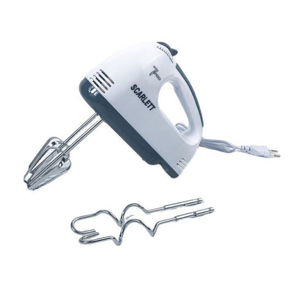 Mixer electric Scarlett 300W – 7 viteze, compact și silențios, Alb