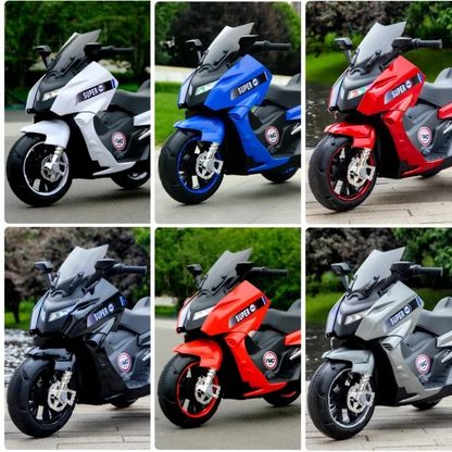 Motocicleta electrica copii 6V 2 motoare muzica lumini USB 2-7 ani Alb