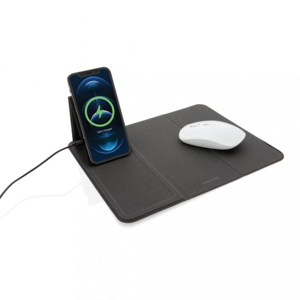 Mousepad pliabil cu încărcător wireless 10W – Suport telefon, USB-C, compatibil Qi