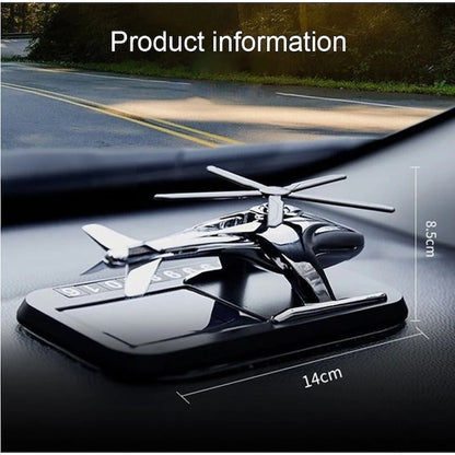 Odorizant Auto tip elicopter cu incarcare solara si suport numar de telefon pe magnet, baza antiderapanta