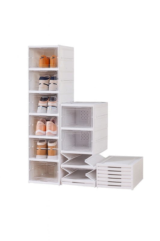 Organizator Pliabil Pantofi 6 Straturi – Suport Depozitare Fără Instalare, Plastic Rezistent