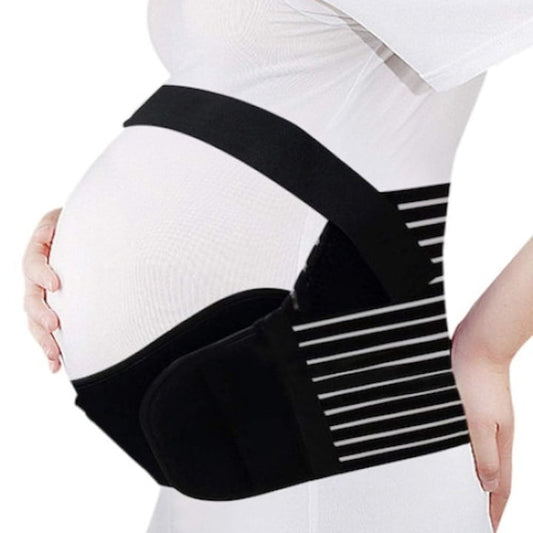 Orteză elastică pentru gravide – Centură de susținere abdomen & spate, mărime universală, Alb - Nude
