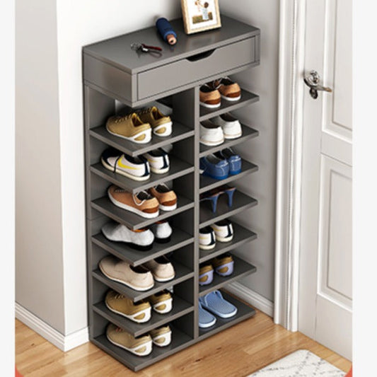 Pantofar Dublu 7 Etaje Gri – Dulap Încălțăminte Îngust și Spațios