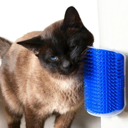 Perie masaj și curățare blană pisici cu Catnip – montaj pe colțuri, 8.5x12.5 cm