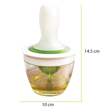 Set perie silicon cu borcan sticlă 150 ml – Rezistentă la căldură, anti-picurare