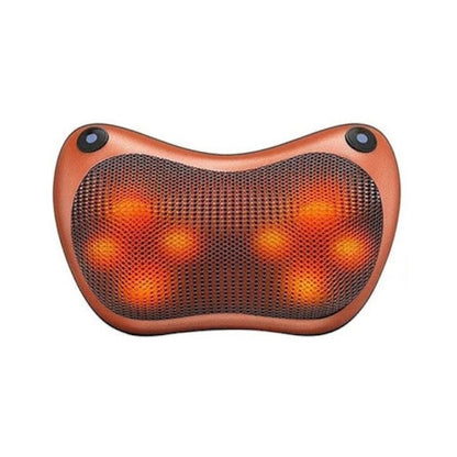 Pernă Masaj Gât Shiatsu 3D cu Încălzire, Portabilă, 24W, Maro