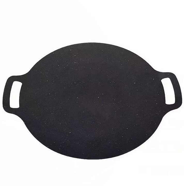 Plită japoneză rotundă grill – antiaderentă, cu mânere, Ø32 cm, negru