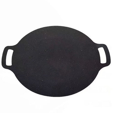Plită japoneză rotundă grill – antiaderentă, cu mânere, Ø32 cm, negru