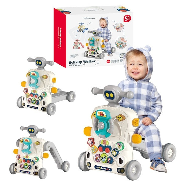 Premergător Antemergător 5 în 1 Multifuncțional cu Trotinetă și Centru de Activități