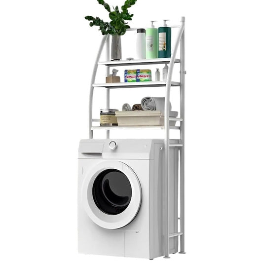Raft Depozitare Deasupra Mașinii de Spălat 166x68 cm, Etajere Multiple, Alb
