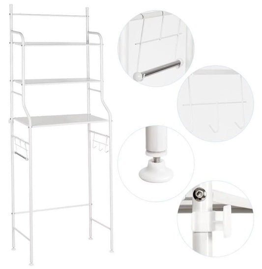 Raft Depozitare Peste Toaletă/Mașina de Spălat, Organizator Baie Multifuncțional