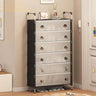 Raft pantofi 6 niveluri organizator metal si plastic 60x28x123 cm alb