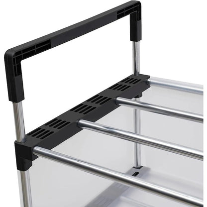 Raft pantofi 6 niveluri organizator metal si plastic 60x28x123 cm alb