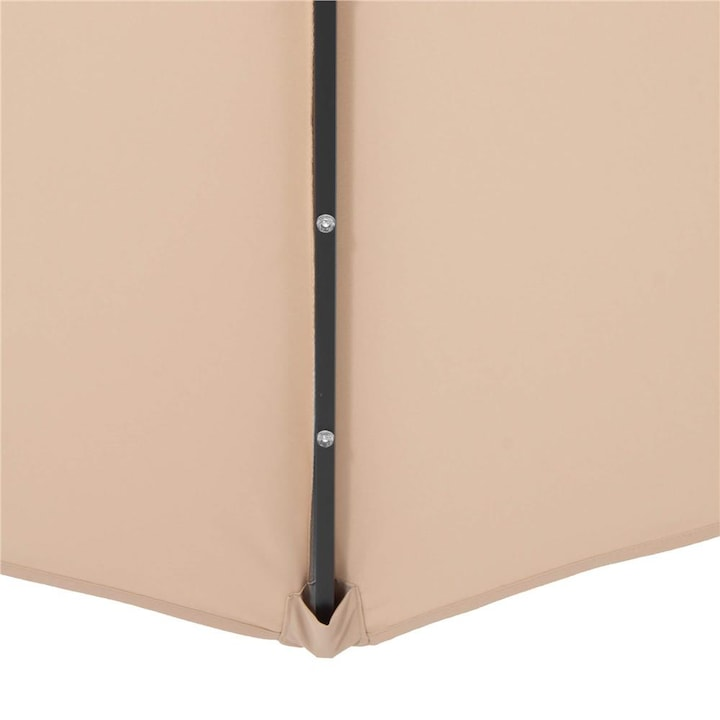 Umbrela Gradina Banana cu LED Solar, Brat Lateral, Husa Inclusa, 300 cm, Crem