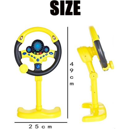 Volan Interactiv Kids Driving Simulator PRO, Sunete si Lumini, Rotire 360°, Ventuze si Picior Reglabil