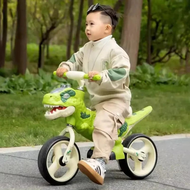 Bicicleta echilibru copii 30 cm roti dinozaur fara pedale 2-6 ani