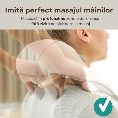Aparat masaj cervical 4D cu incalzire deep tissue + guler cervical cadou