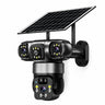 Camera Supraveghere Tripla 4G Solara, 6MP, 8000mAh, 3 Lentile, Rotire 360, IP66