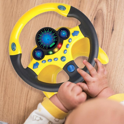 Volan Interactiv Kids Driving Simulator PRO, Sunete si Lumini, Rotire 360°, Ventuze si Picior Reglabil