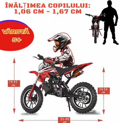 Mini Cross Copii Orion 50CC Automata Cu Frane Disc Si Roti Off Road