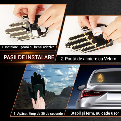 Semn Luminos LED Auto cu Telecomanda, 203 LED-uri, 3 Efecte Luminoase, Universal