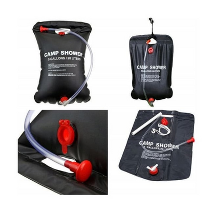 Dus Portabil 20L – Apa Calduta Oriunde, Ideal pentru Camping si Drumetii, 39x60 cm, Negru
