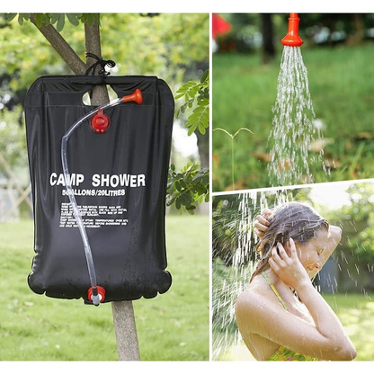 Dus Portabil 20L – Apa Calduta Oriunde, Ideal pentru Camping si Drumetii, 39x60 cm, Negru