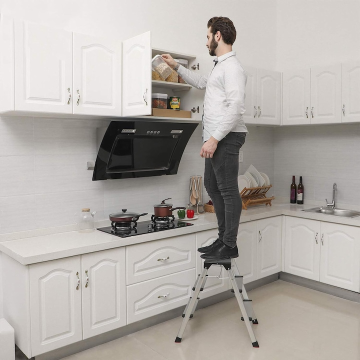 Scara dubla aluminiu 3 trepte pliabila multifunctionala 150kg usoara