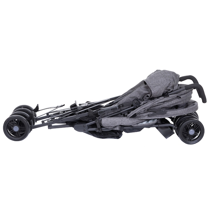 Carucior sport copii gri pliabil cu spatar reglabil, centura 5 puncte si roti all terrain - Cadou aspirator nazal copii