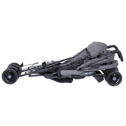 Carucior sport copii gri pliabil cu spatar reglabil, centura 5 puncte si roti all terrain - Cadou aspirator nazal copii