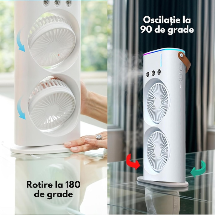 Ventilator de Birou cu Umidificare si Telecomanda – Racorire Inteligenta pentru Zilele Toride