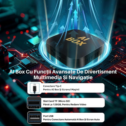 Adaptor AI Box - Transforma CarPlay Cu Fir In Wireless! AI BOX A11 Cu Android Auto, Mirror Link, Aplicatii Video Si Streaming