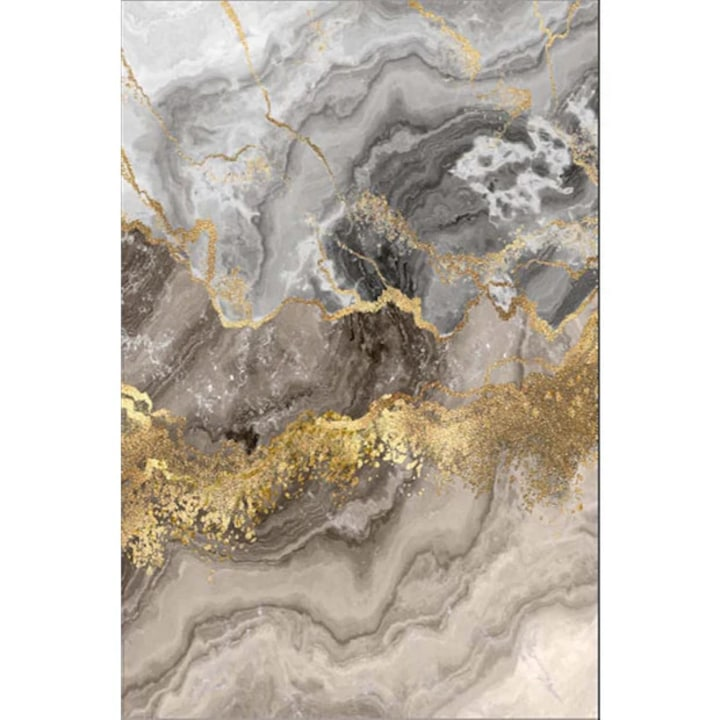 Covor Tenzo 160x200 cm negru auriu sau gri auriu design abstract polipropilena