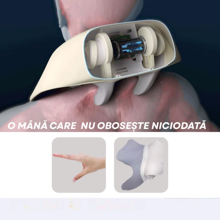 Aparat masaj cervical 4D cu incalzire deep tissue + guler cervical cadou