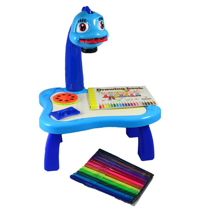Set Proiector Desene Baieti, 21 Modele, Tablita Lavabila, Culori si Buretel Inclus