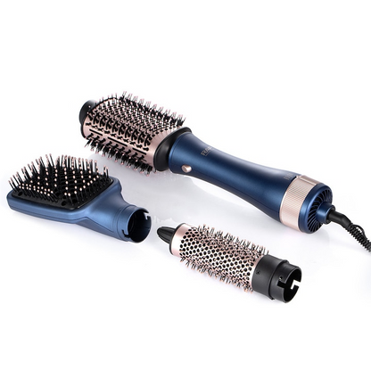 Perie Multifunctionala RAF 3 in 1, 1200W, 28000 RPM, 3 Trepte Temperatura, Capete Interschimbabile