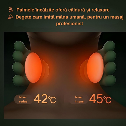 Aparat masaj cervical cu incalzire 3 trepte fara fir USB masaj uman umeri gat