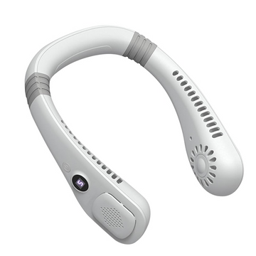 Ventilator Portabil pentru Gat USB-C, 5 Viteze, Afisaj Digital LED, Fara Elice, Reincarcabil
