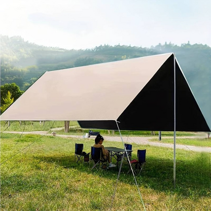 Cort umbrar 300x300 cm impermeabil UV UPF50 cu stalpi metalici portabil camping plaja