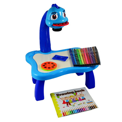 Set Proiector Desene Baieti, 21 Modele, Tablita Lavabila, Culori si Buretel Inclus