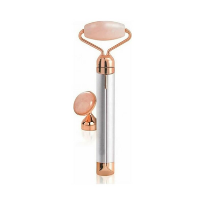 Aparat masaj facial quartz roz vibratii 6000 rpm roller fata anti rid 1+1 gratis