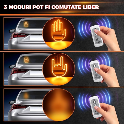 Semn Luminos LED Auto cu Telecomanda, 203 LED-uri, 3 Efecte Luminoase, Universal